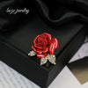 Wholesale Women's Alloy Flower Red Rose Brooch With Electroplating Design