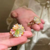 Wholesale Women's Alloy Flower Ring With Electroplating Dopamine Hydrangea Design