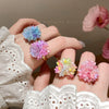 Wholesale Women's Alloy Flower Ring With Electroplating Dopamine Hydrangea Design