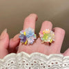 Wholesale Women's Alloy Flower Ring With Electroplating Dopamine Hydrangea Design