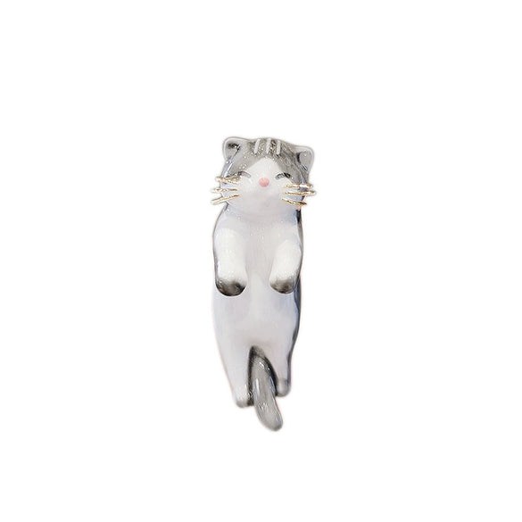 Wholesale Women's Alloy Flowershaped Antilight Kitten Brooch Electroplated Minimalist Fashionable Accessory