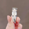 Wholesale Women's Alloy Flowershaped Antilight Kitten Brooch Electroplated Minimalist Fashionable Accessory