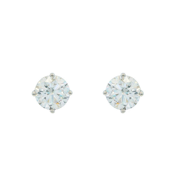 Wholesale Women's Alloy Fourclaw Single Zircon Geometric Earrings With Electroplating