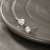 Wholesale Women's Alloy Fourclaw Single Zircon Geometric Earrings With Electroplating