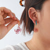 Wholesale Women's Alloy Geometric Animal Zodiac Dripping Oil Crab Sunflower Pendant Earrings