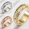 Wholesale Women's Alloy Geometric Carved Rose Flower Ring With Electroplating