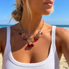 Wholesale Women's Alloy Geometric Cherry Heart Multipendant Necklace With Electroplating Y2k Style