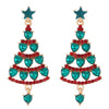 Wholesale Women's Alloy Geometric Christmas Tree Electroplated Earrings
