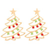Wholesale Women's Alloy Geometric Christmas Tree Electroplated Earrings