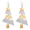 Wholesale Women's Alloy Geometric Christmas Tree Electroplated Earrings