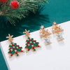 Wholesale Women's Alloy Geometric Christmas Tree Electroplated Earrings