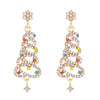 Wholesale Women's Alloy Geometric Christmas Tree Electroplated Earrings