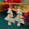 Wholesale Women's Alloy Geometric Christmas Tree Long Earrings With Electroplating Festival And Personality Style
