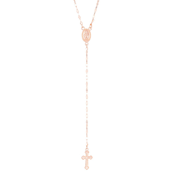 Wholesale Women's Alloy Geometric Cross Chain Necklace With Electroplating And Tassel Pendant