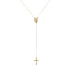Wholesale Women's Alloy Geometric Cross Chain Necklace With Electroplating And Tassel Pendant