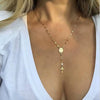 Wholesale Women's Alloy Geometric Cross Chain Necklace With Electroplating And Tassel Pendant