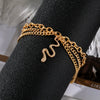 Wholesale Women's Alloy Geometric Cross Snake Pendant Three Layer Anklet Jewelry With Tassel Decoration