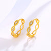 Wholesale Women's Alloy Geometric Cross Wavy Electroplated Earrings