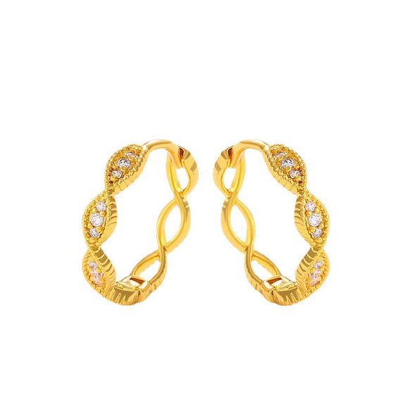 Wholesale Women's Alloy Geometric Cross Wavy Electroplated Earrings