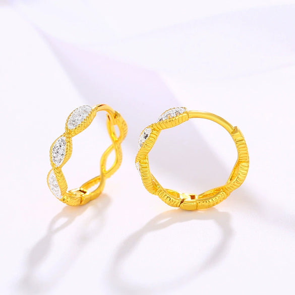 Wholesale Women's Alloy Geometric Cross Wavy Electroplated Earrings
