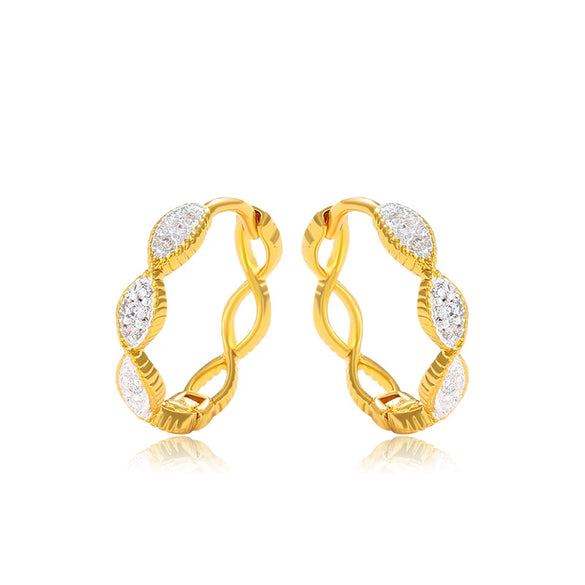Wholesale Women's Alloy Geometric Cross Wavy Electroplated Earrings