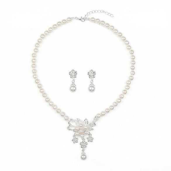 Wholesale Women's Alloy Geometric Crown Pattern Electroplated Jewelry Necklace And Earrings Set