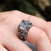 Wholesale Women's Alloy Geometric Crystal Ring With Diamond Design Exaggerated Hiphop Style Imitation Irregular Shape