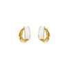 Wholesale Women's Alloy Geometric Curved Texture Earrings With Dripping Glaze And Electroplating