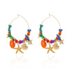 Wholesale Women's Alloy Geometric Electroplated Conch Earrings With Multiple Pendants Vacation Style Minimalist