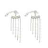Wholesale Women's Alloy Geometric Electroplated Exaggerated Chain Tassel Rhinestone Earrings