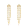 Wholesale Women's Alloy Geometric Electroplated Exaggerated Chain Tassel Rhinestone Earrings