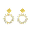 Wholesale Women's Alloy Geometric Electroplated Exaggerated Chain Tassel Rhinestone Earrings
