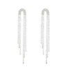 Wholesale Women's Alloy Geometric Electroplated Exaggerated Chain Tassel Rhinestone Earrings