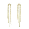 Wholesale Women's Alloy Geometric Electroplated Exaggerated Chain Tassel Rhinestone Earrings