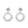 Wholesale Women's Alloy Geometric Electroplated Exaggerated Chain Tassel Rhinestone Earrings