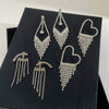 Wholesale Women's Alloy Geometric Electroplated Exaggerated Chain Tassel Rhinestone Earrings