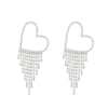 Wholesale Women's Alloy Geometric Electroplated Exaggerated Chain Tassel Rhinestone Earrings