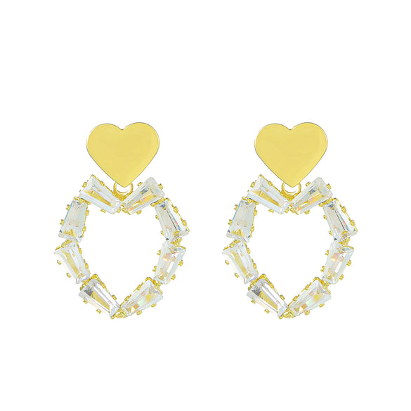 Wholesale Women's Alloy Geometric Electroplated Exaggerated Chain Tassel Rhinestone Earrings