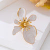 Wholesale Women's Alloy Geometric Enamel Flower Electroplated Jewelry Set Earrings And Ring