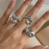 Wholesale Women's Alloy Geometric Exaggerated Electroplated Irregular Water Drop Ring Set
