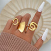 Wholesale Women's Alloy Geometric Exaggerated Electroplated Irregular Water Drop Ring Set