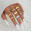 Wholesale Women's Alloy Geometric Exaggerated Electroplated Irregular Water Drop Ring Set