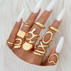 Wholesale Women's Alloy Geometric Exaggerated Electroplated Irregular Water Drop Ring Set