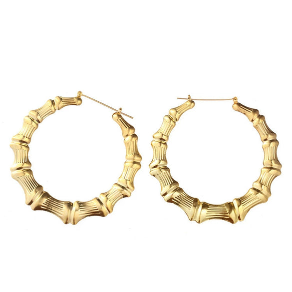 Wholesale Women's Alloy Geometric Exaggerated Golden Circle Hip Hop Street Dance Electroplated Earrings