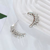 Wholesale Women's Alloy Geometric Exaggerated Hollow Cshaped Electroplated Retro Spring Earrings
