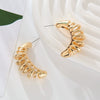 Wholesale Women's Alloy Geometric Exaggerated Hollow Cshaped Electroplated Retro Spring Earrings