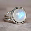 Wholesale Women's Alloy Geometric Gem Inlaid Double Layer Imitation Moonstone Retro Ring