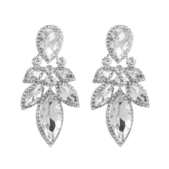 Wholesale Women's Alloy Geometric Glass Diamond Earrings Super Flash Fashion Highend Party Style