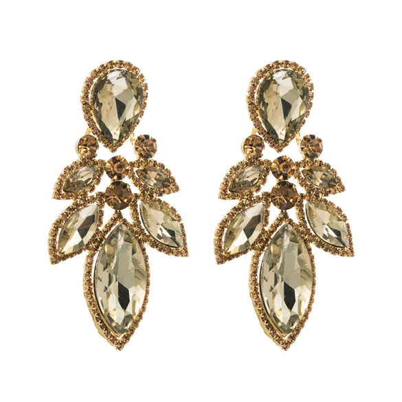 Wholesale Women's Alloy Geometric Glass Diamond Earrings Super Flash Fashion Highend Party Style