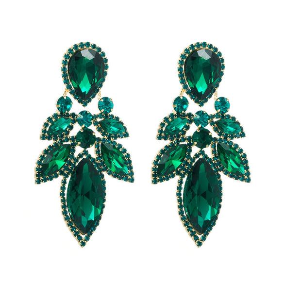 Wholesale Women's Alloy Geometric Glass Diamond Earrings Super Flash Fashion Highend Party Style